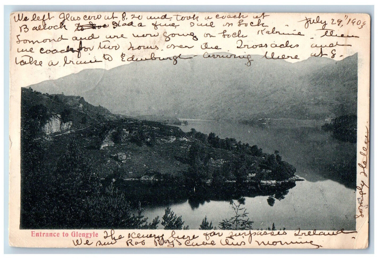 Stirling Scotland Postcard Entrance to Glengyle 1903 Antique Posted