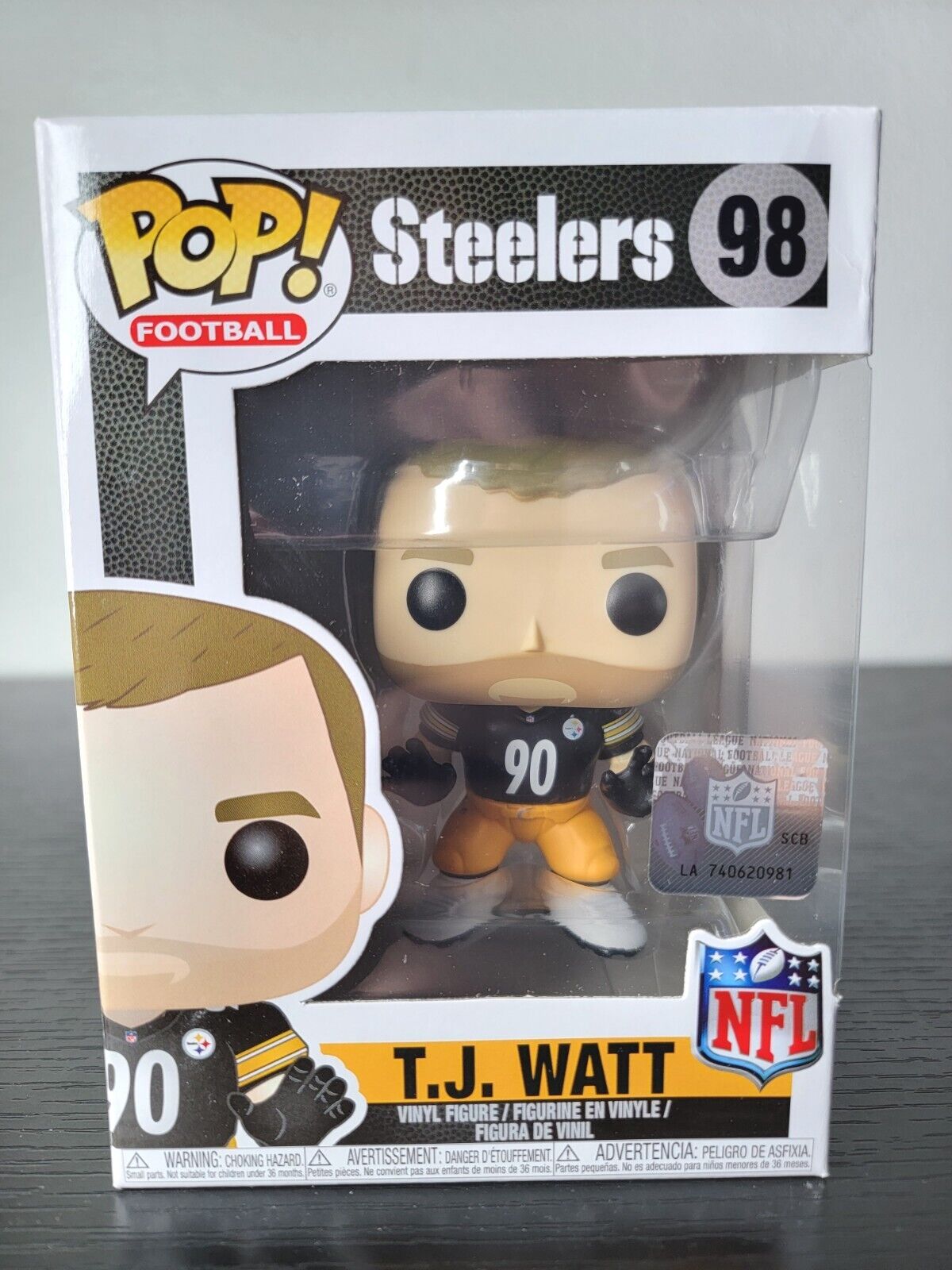 Funko Pop 2018 NFL #98 TJ Watt Pittsburgh Steelers Collector Figure +Protector