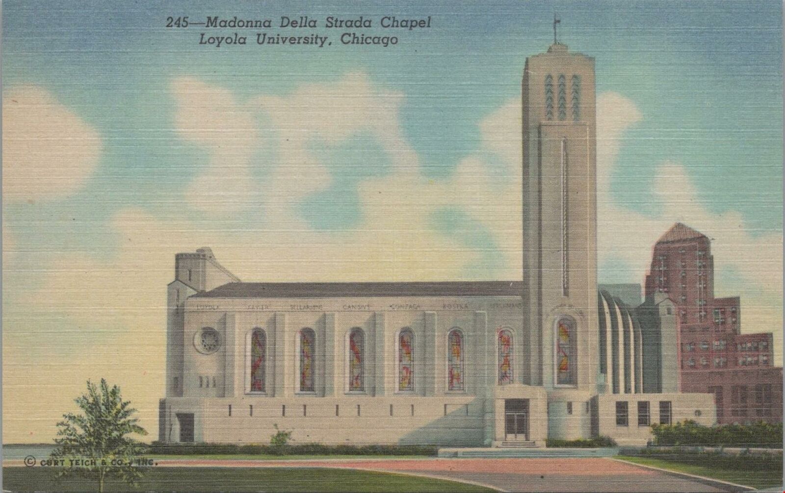 Postcard Madonna Della Strada Chapel Loyola University Chicago IL 