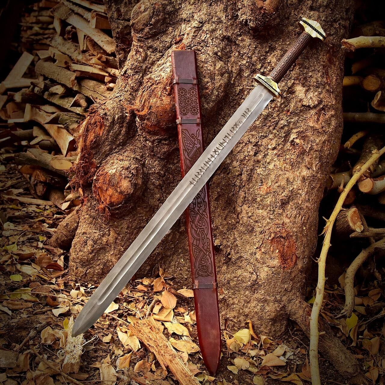 Hand Forged Custom Viking Sword Medieval Viking Sword Battle Ready With Sheath