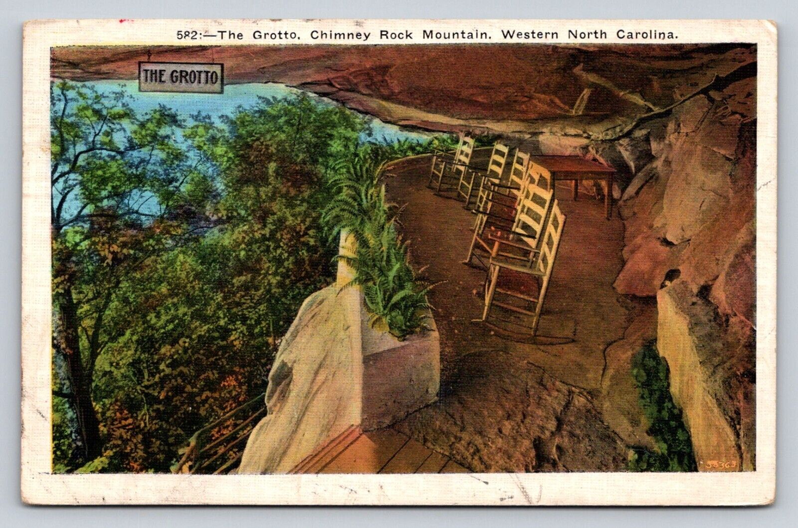 1935 Chimney Rock The Grotto North Carolina P707 Posted