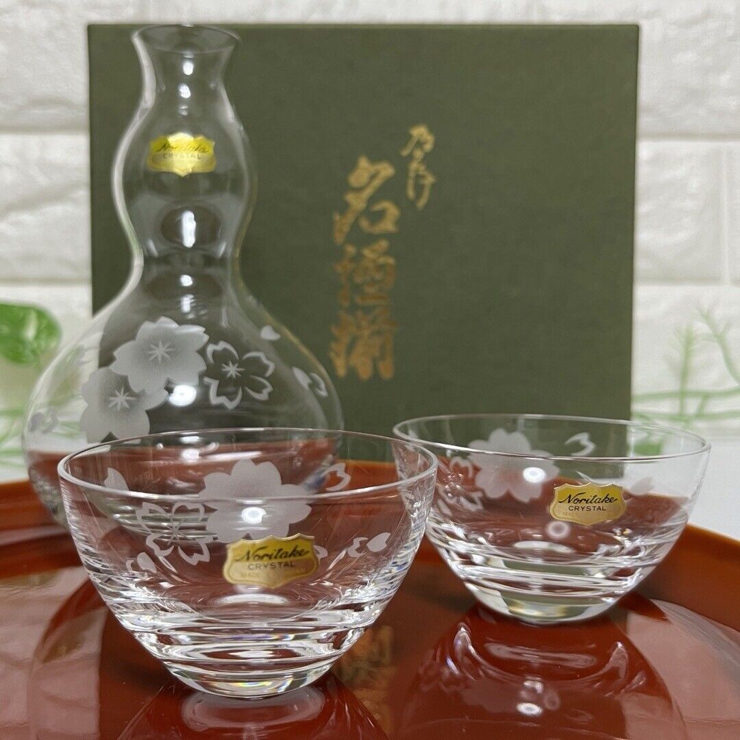 Sake set Guinomi Japan Vintage Noritake Crystal Cold  Set Famous
