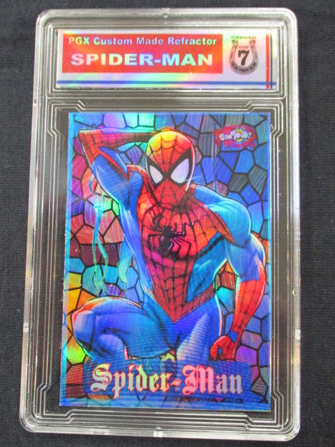 2023 Marvel Universe SPIDER-MAN Stained Glass Refractor Art  PGX
