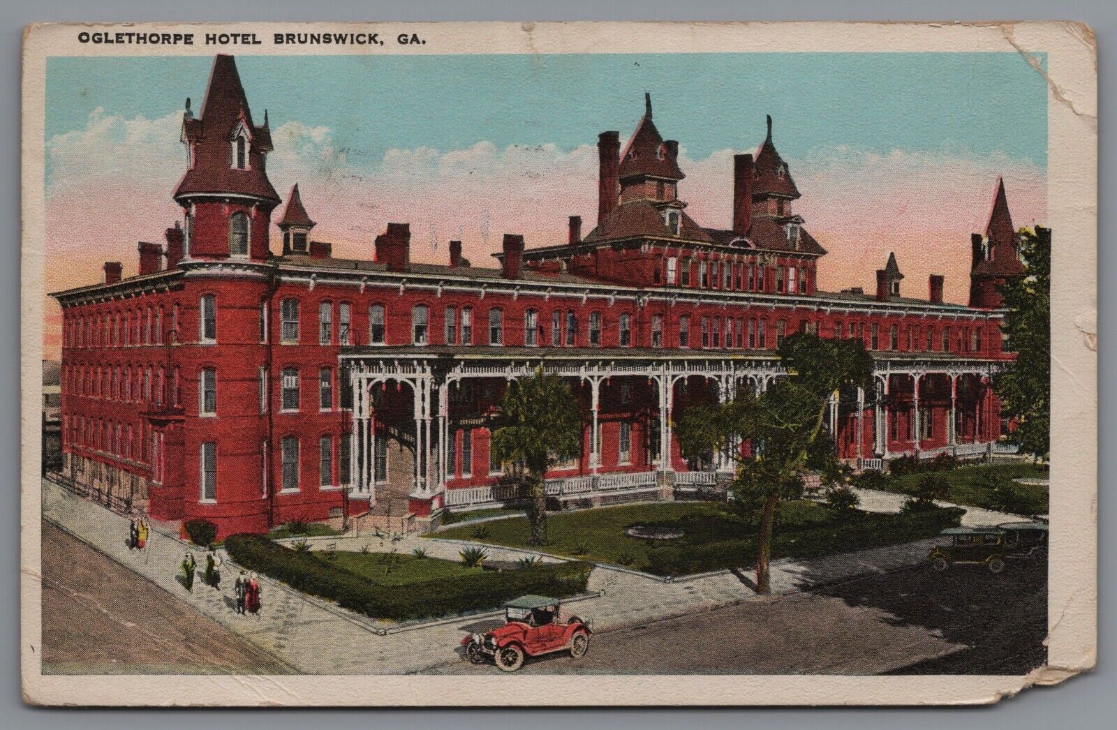 Postcard GA Oglethorpe Hotel Brunswick Georgia 1924 A12