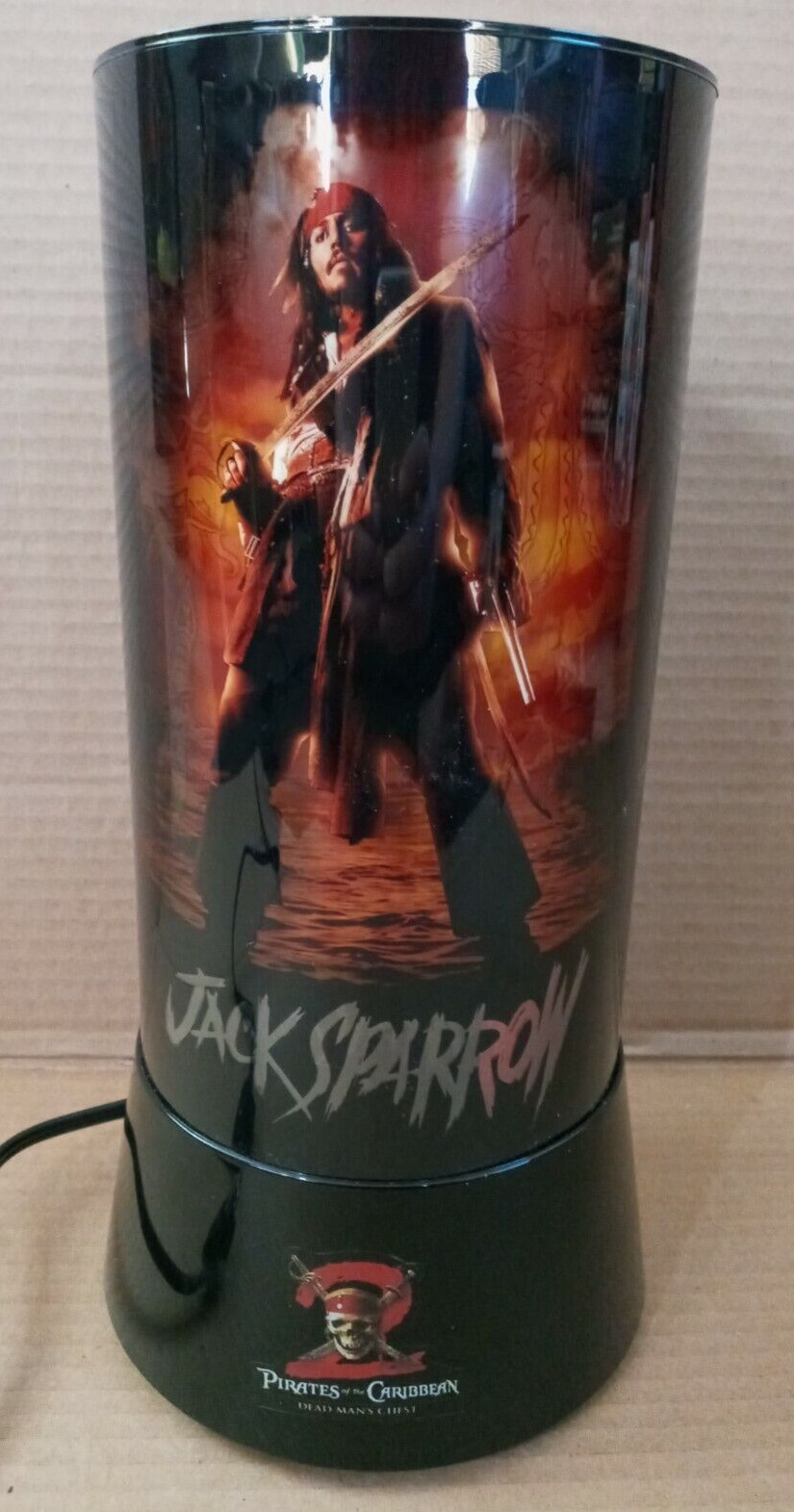 JOHNNY DEPP PIRATES OF THE CARIBBEAN JACK SPARROW MOTION LIGHT LAMP - WORKS