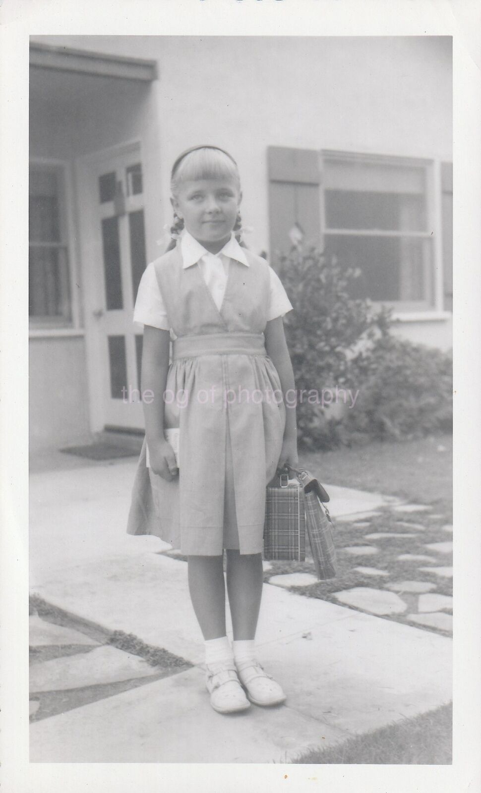 SCHOOL GIRL Vintage FOUND PHOTOGRAPH bw  Original Snapshot 811 31 T