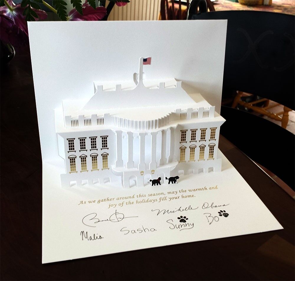Signed by the Artist - 2013 Official Obama White House Pop-up Christmas Card 