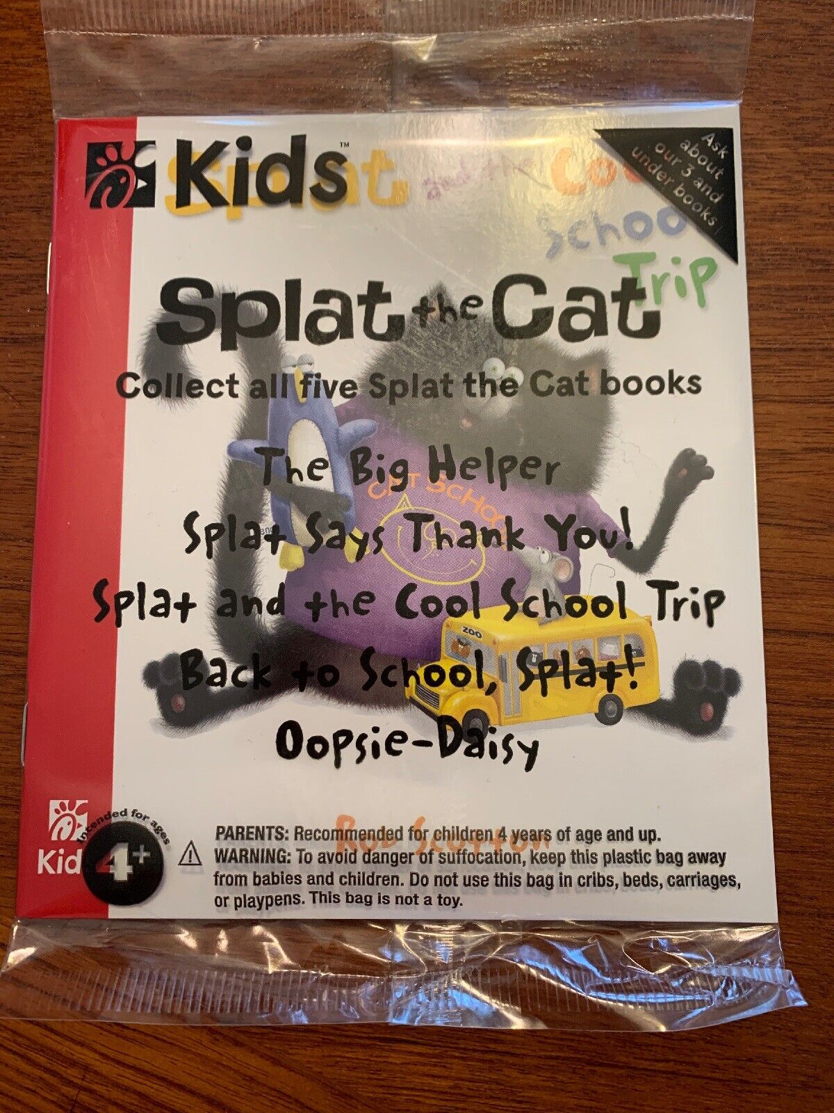 Back to School Oopsie-Daisy NEW Splat The Cat Book Lot Chick-Fil-A Kids Meal 