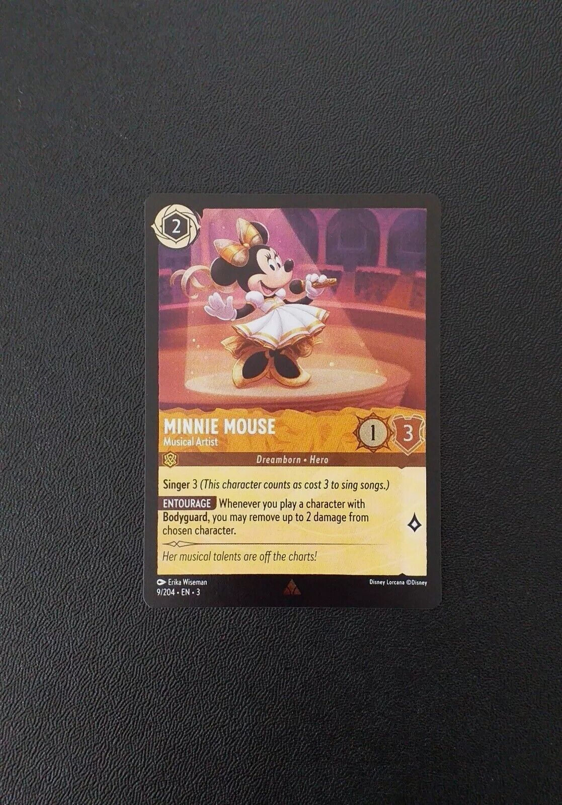 Disney Lorcana Into The Inklands Minnie Mouse Musical Artist 9/204 Rare Foil