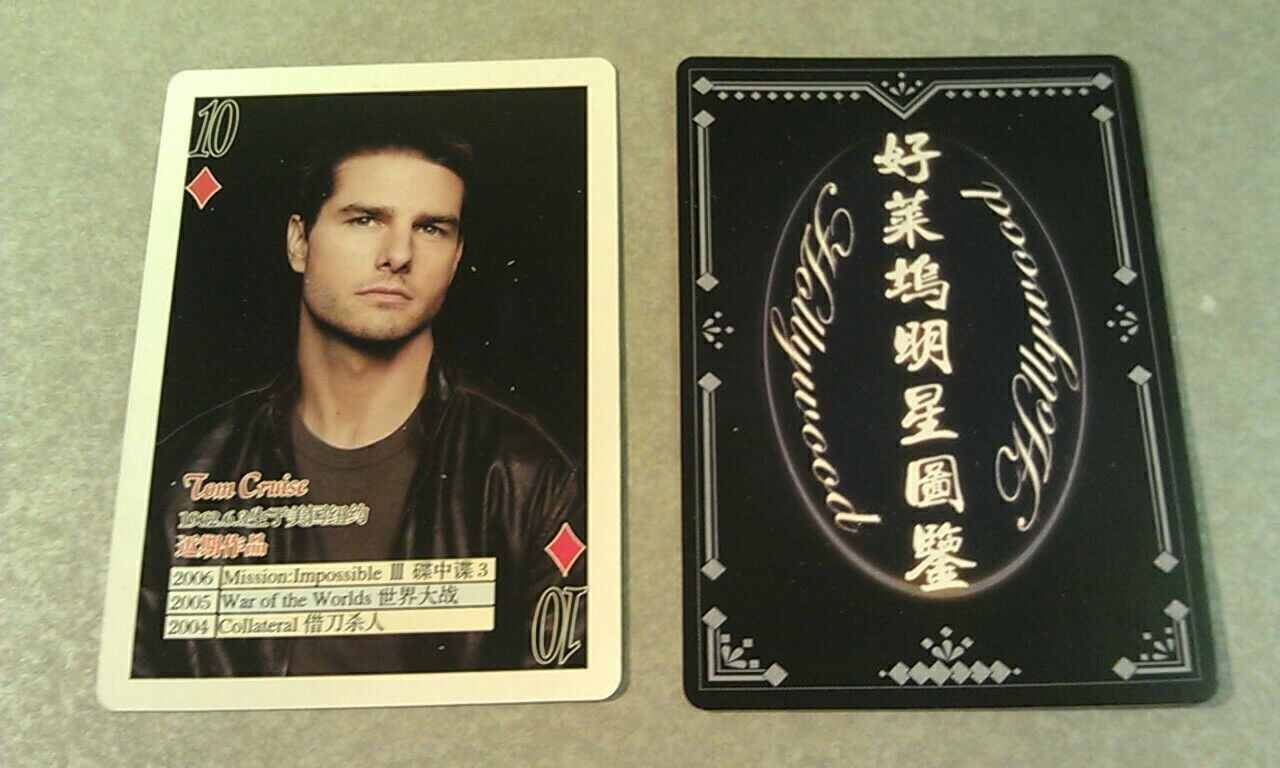 Tom Cruise Top Gun Mission Impossible Collateral Actor Hollywood Playing Card
