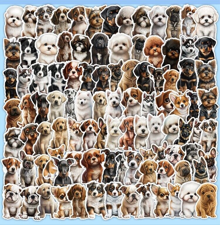 100Pcs Stickers Cute Funny Dogs Laptop Luggage Phone Car Fridge Skateboard Vinyl