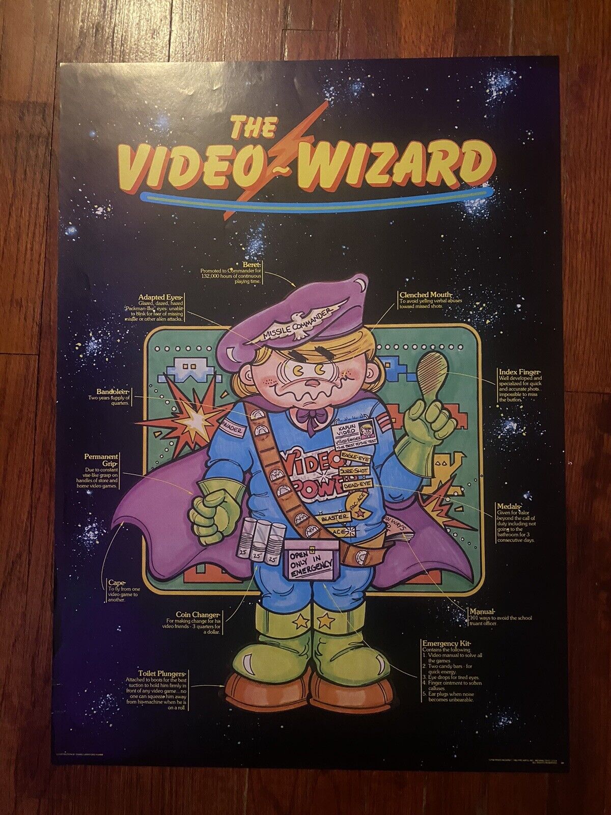 Unique 1982 Arcade Poster by Pro Arts Inc. - Rare Gaming Memorabilia