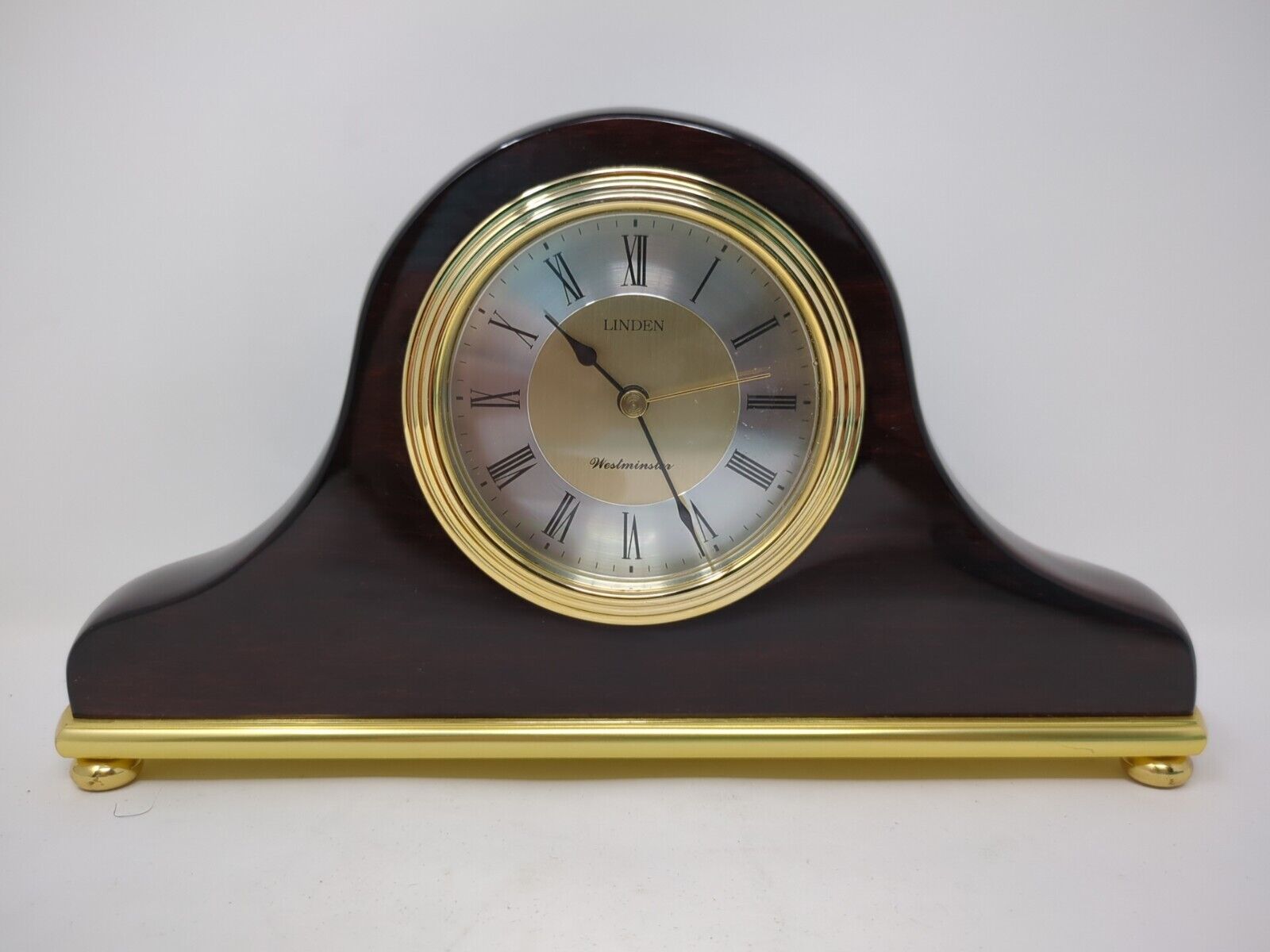 Linden Westminster Electronic Battery Chime Mantle Clock Wood Vtg SEE PICS Works