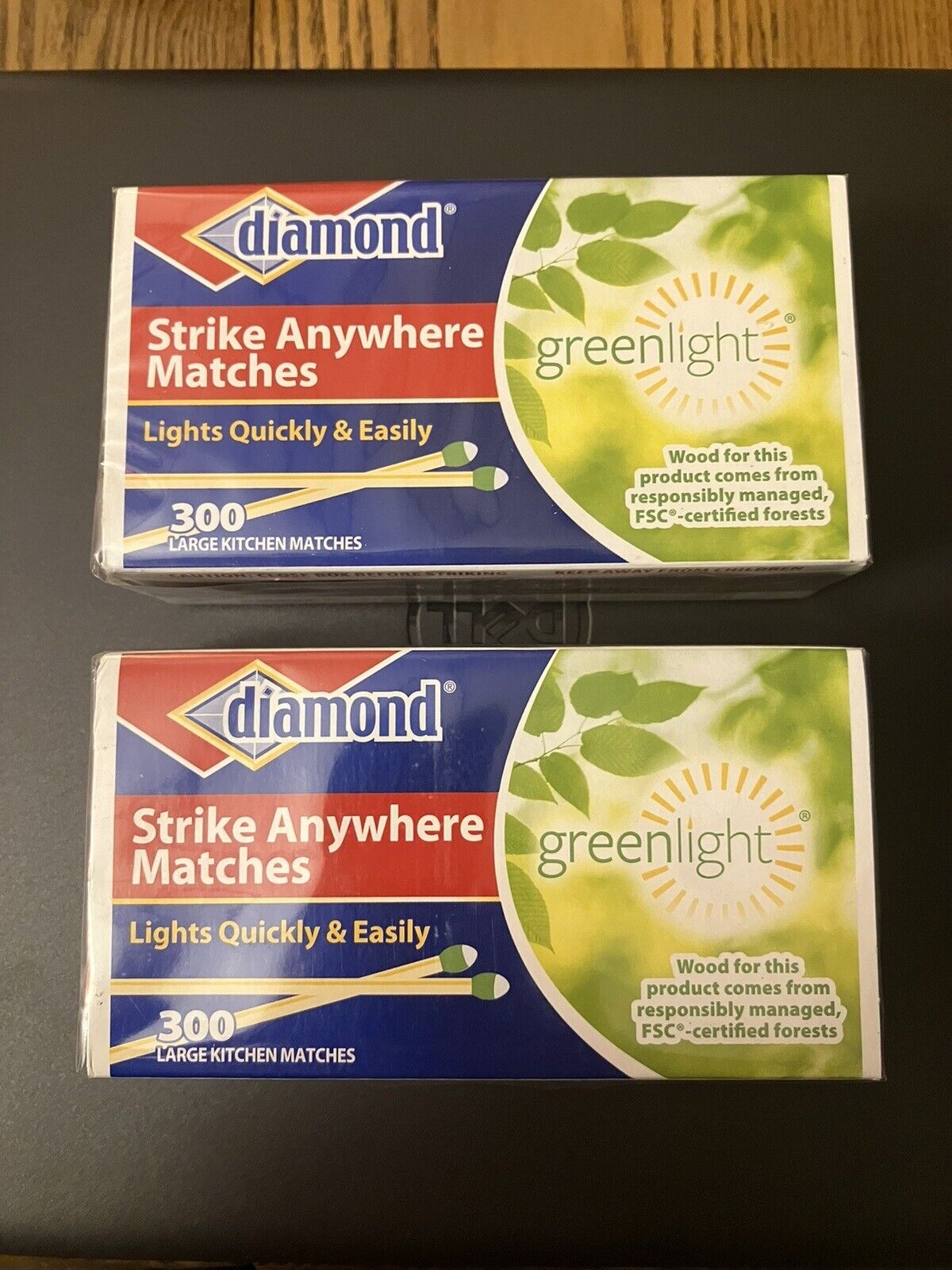 (2 boxes) (300 per box)Vintage Diamond Strike Anywhere Matches Fast Shipping