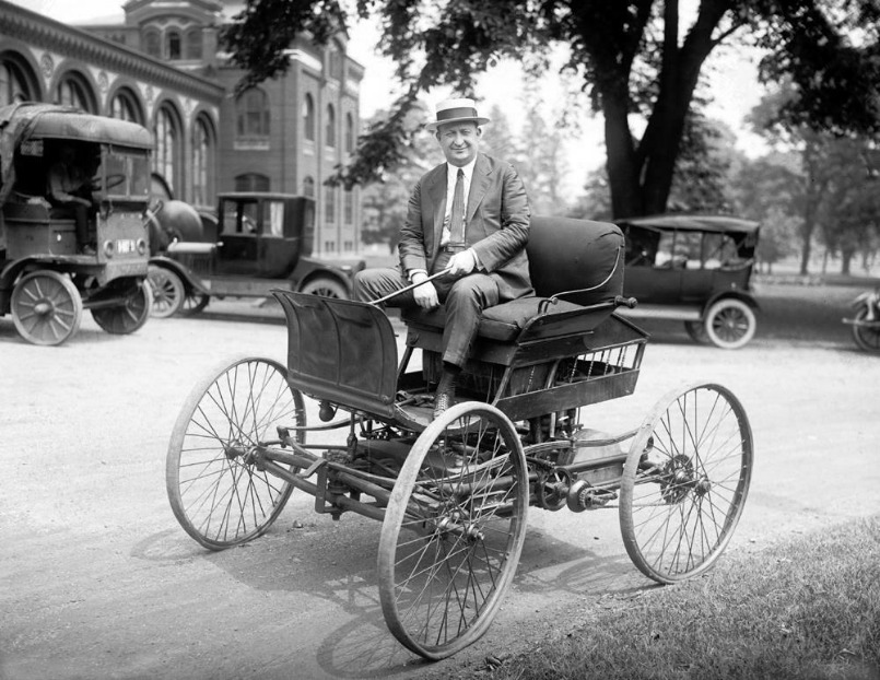 1922 Fred Purnell in an Early Automobile Old Photo 8.5\