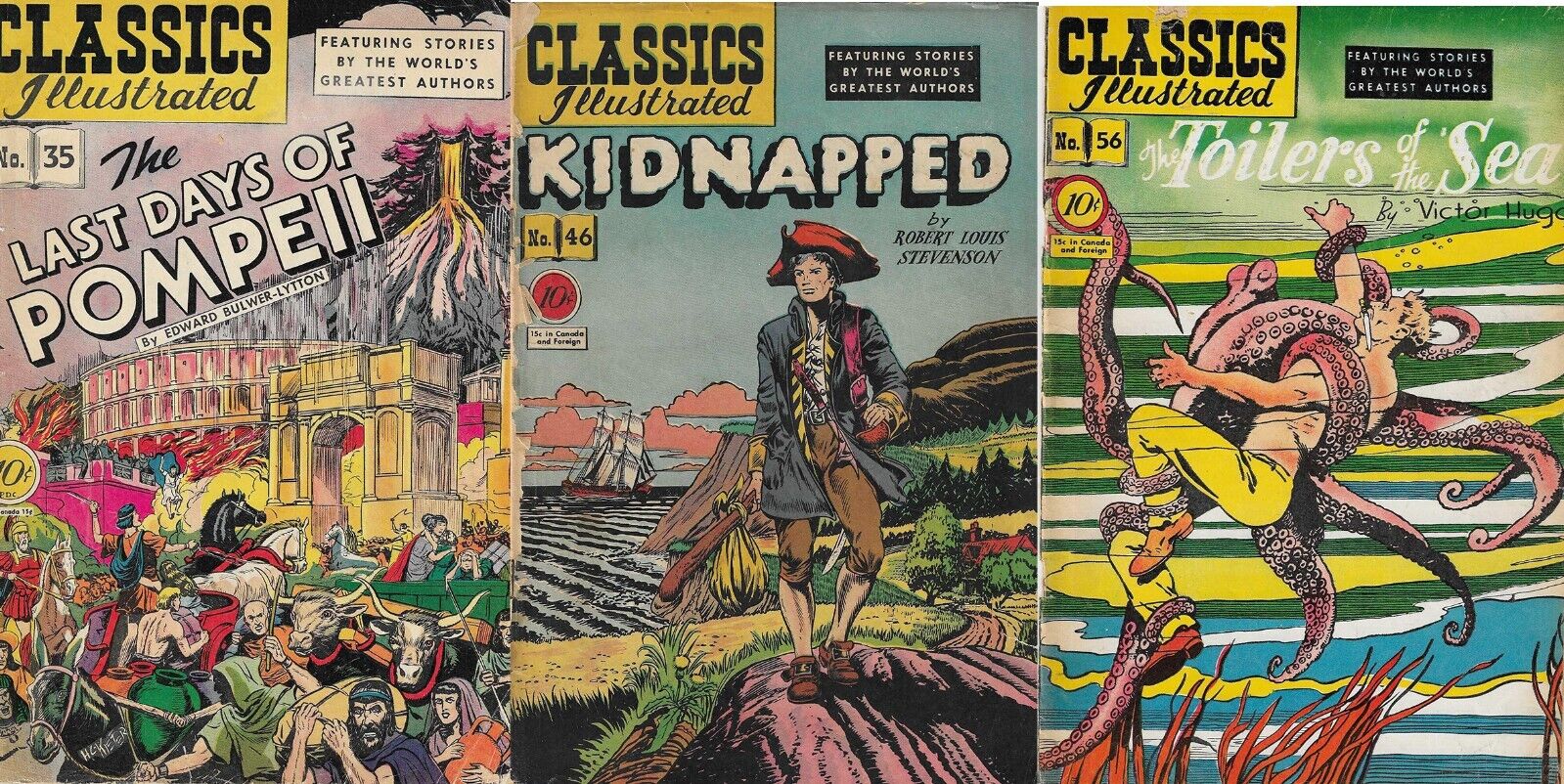 Classics Illustrated - 1st editions - lot of 3 - #35 46 56  FREE S/H  Overst $80