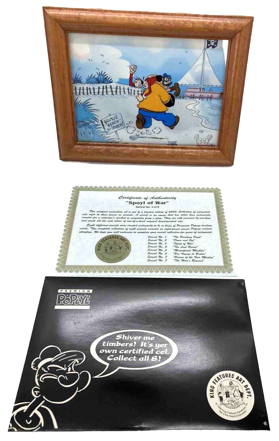 Popeye 1996 Certified Original Artist's Cartoon Cel Sericel King Features No 3