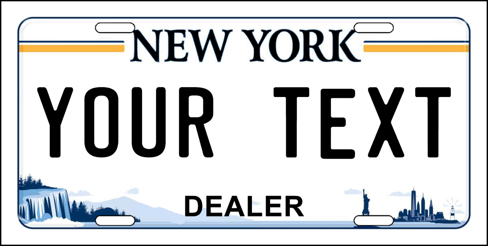 CUSTOMIZE THIS NEW YORK LICENSE PLATE - ANY TEXT YOU WANT, novelty Dealer plates