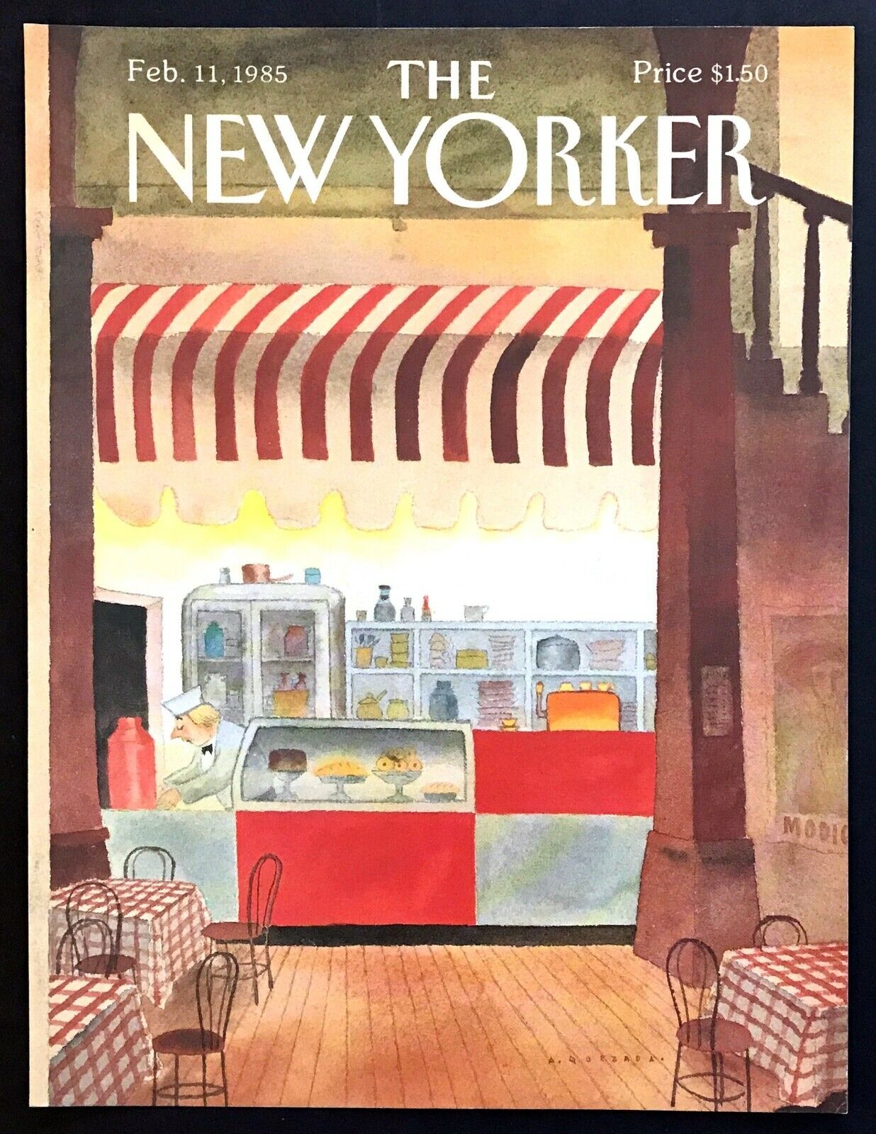 February 11, 1985 The New Yorker Small City Bakery Opening art COVER ONLY