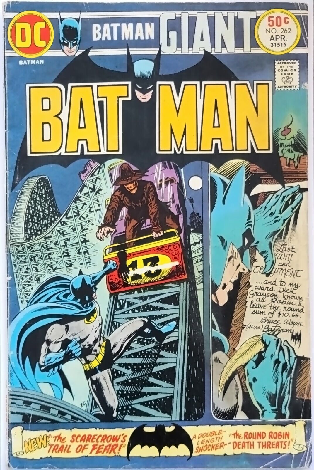 Batman #262 (1975) Vintage Giant-Size Multi-Story Issue Featuring The Scarecrow