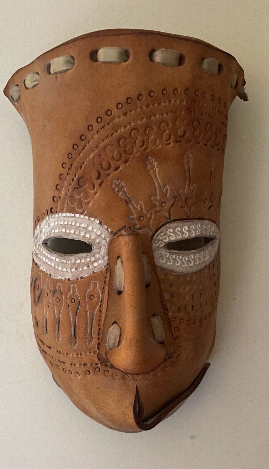 Leather Mask By Mexican Folk Artist Roberto Macias
