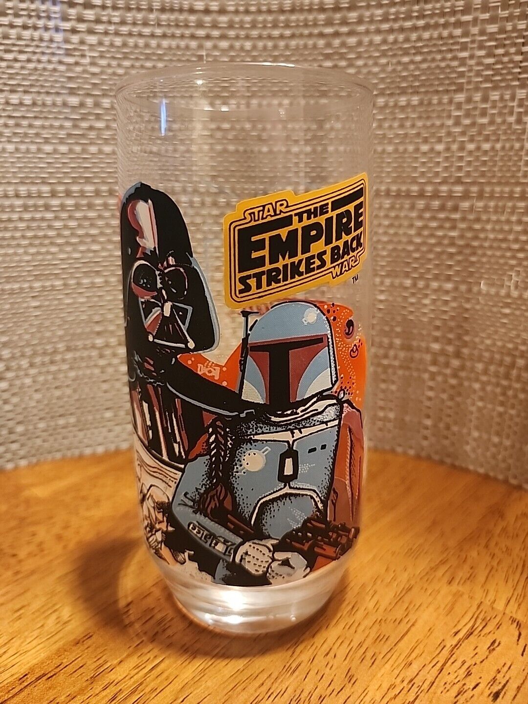 Vintage Star Wars ESB Burger King Darth Vader Boba Fett Coca Cola Glass Cup 1980