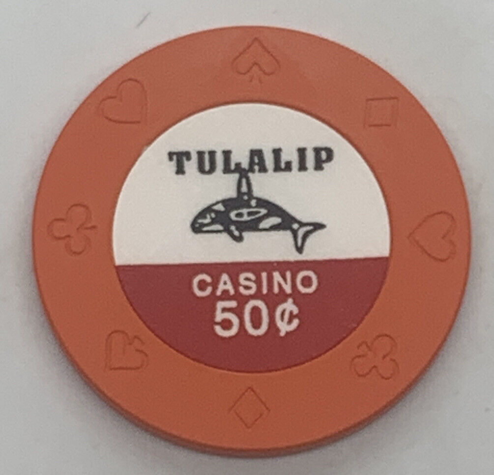 TULALIP Casino $0.50 Casino Chip Orange 8 Suits Mold WASHINGTON