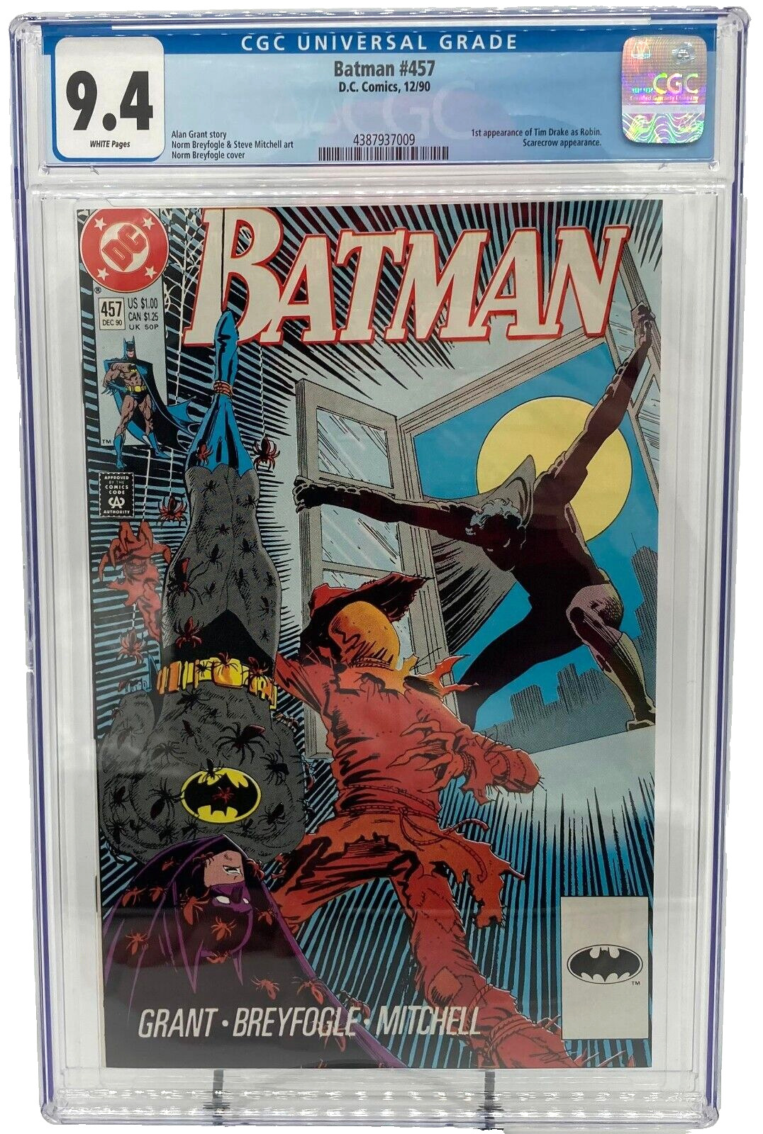 BATMAN #457 CGC Graded 9.4 White Pages 1st Appearance of Tim Drake as Robin DC