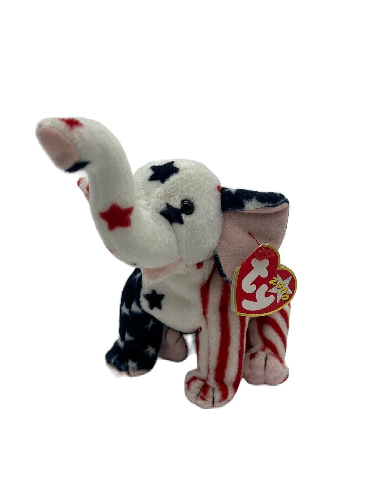 Vtg Righty Republican Elephant 2000, TY Beanie Baby w/ errors tags attached