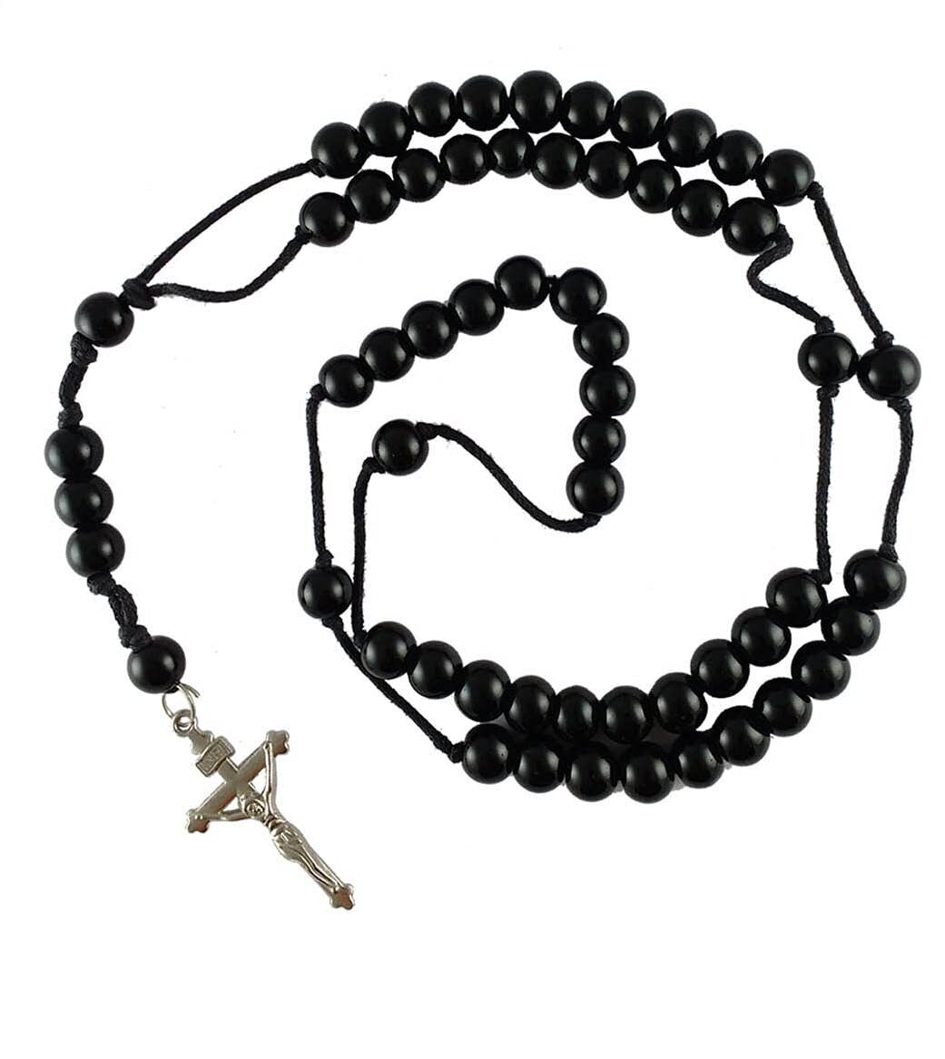 Catholic Rosary Beaded Christian Pendant Locket for Men & Women (Small - 6 mm)