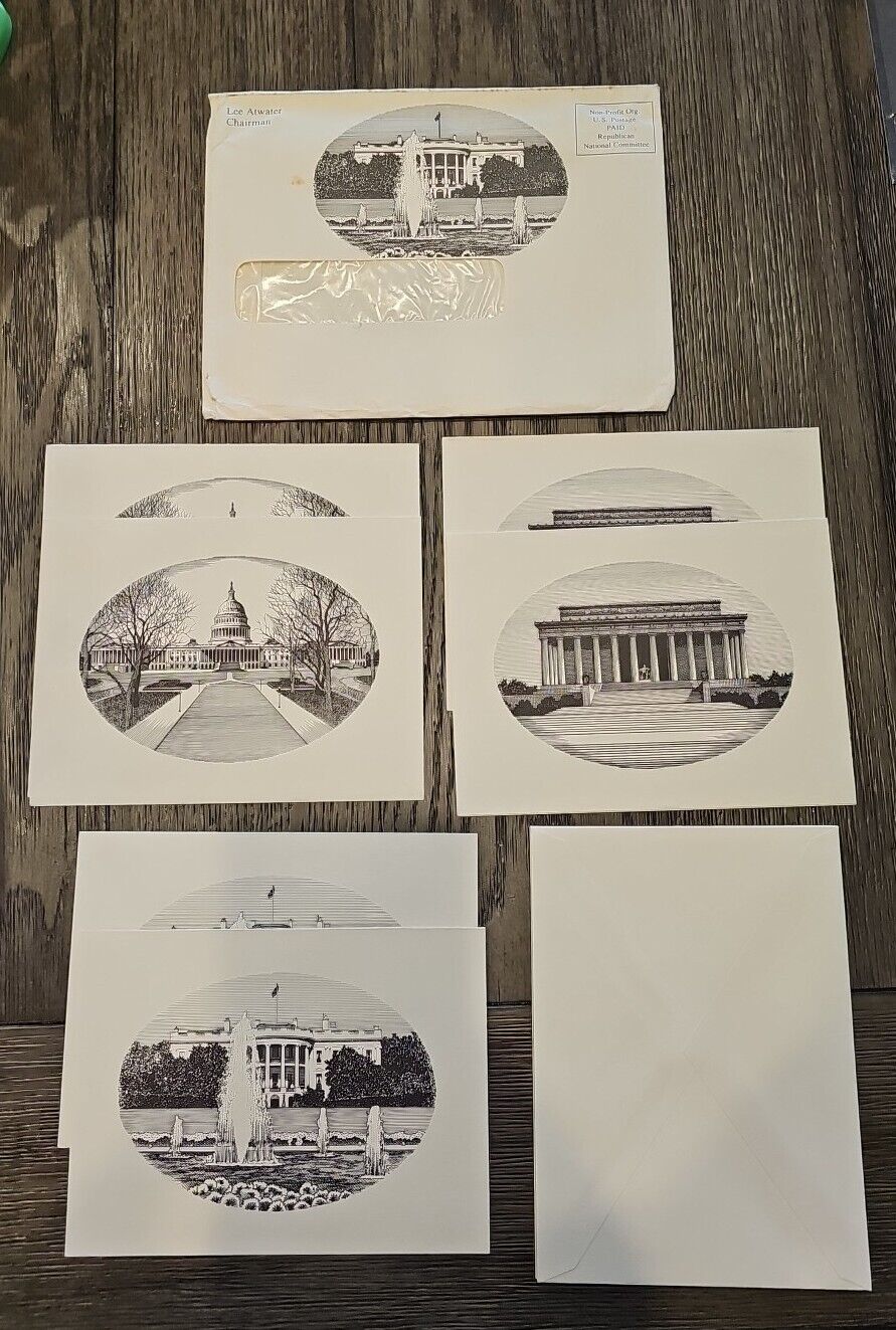 Vintage Rare 1980\'s Republican National Committee Note Cards Washington DC 