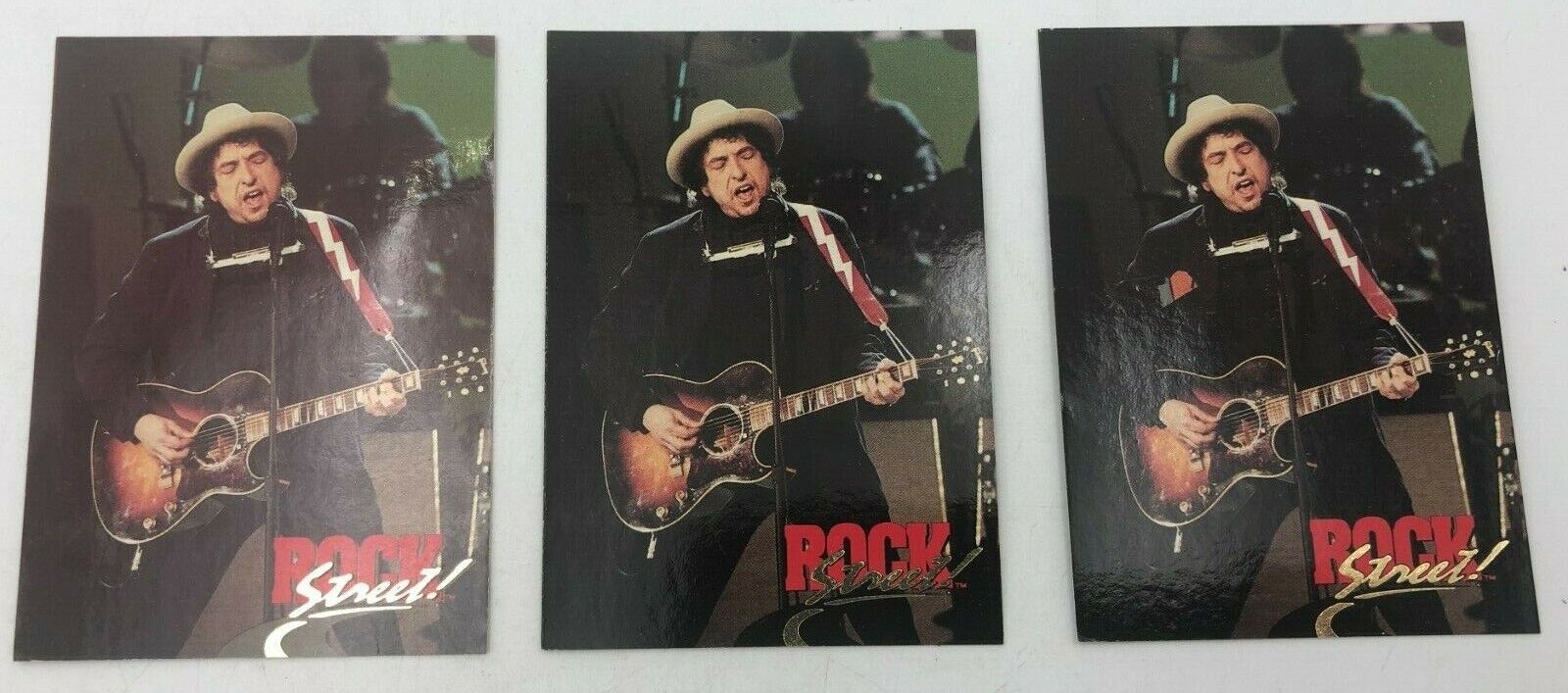 (3)x Bob Dylan 1991 RockStreet Music Rock & Roll PROMO Trading Cards