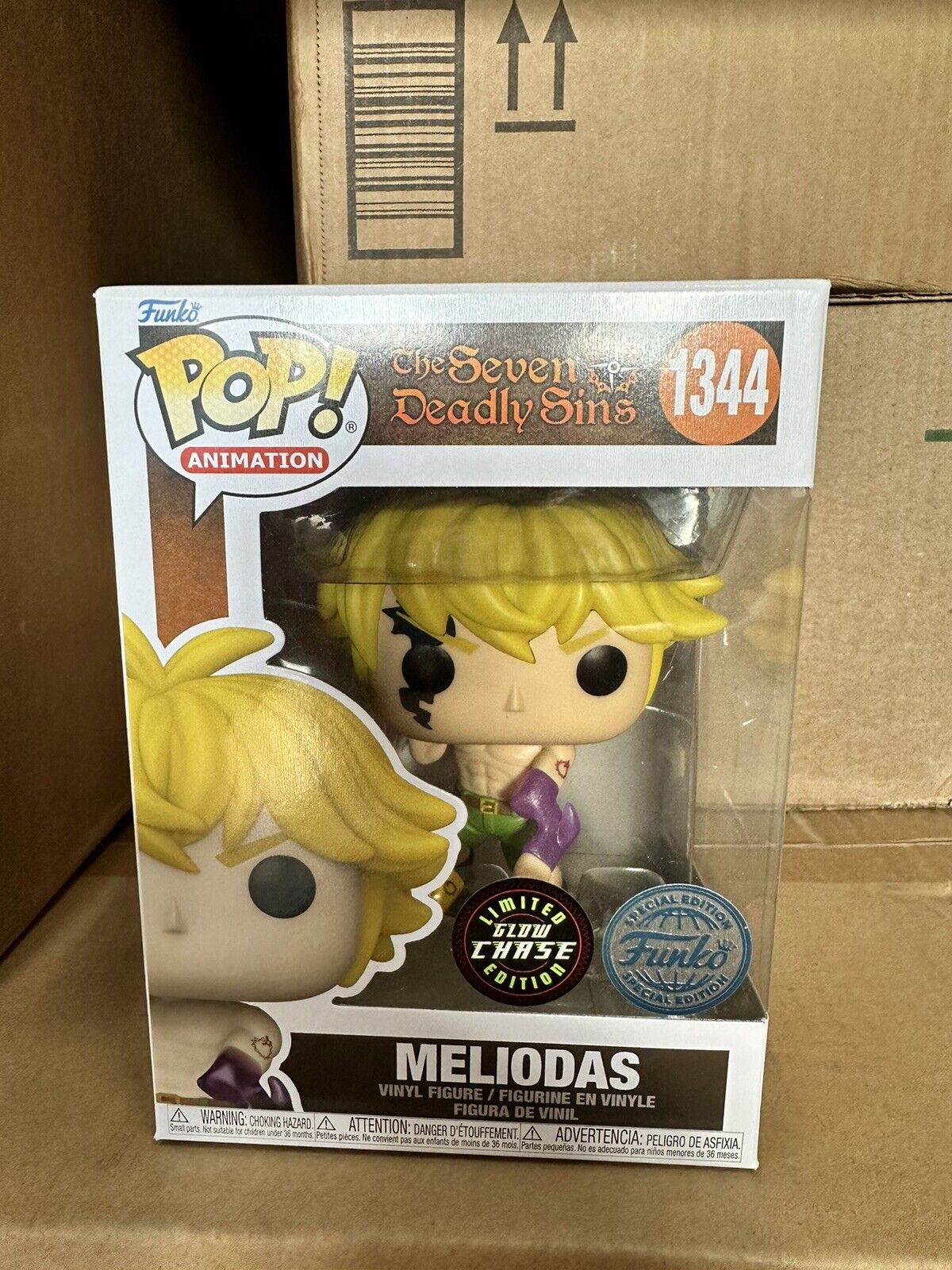 Funko Pop The Seven Deadly Sins Meliodas #1344 PX Exclusive Chase w/ Protector
