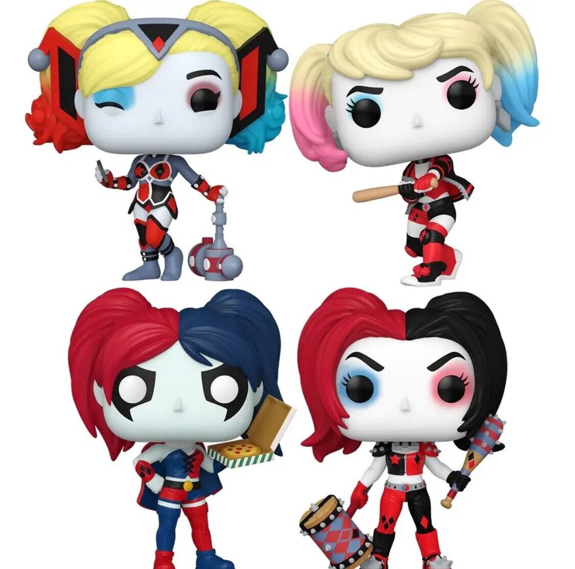 Funko POP Heroes Harley Quinn Takeover - Harley Quinn Complete Set of 4 Figures