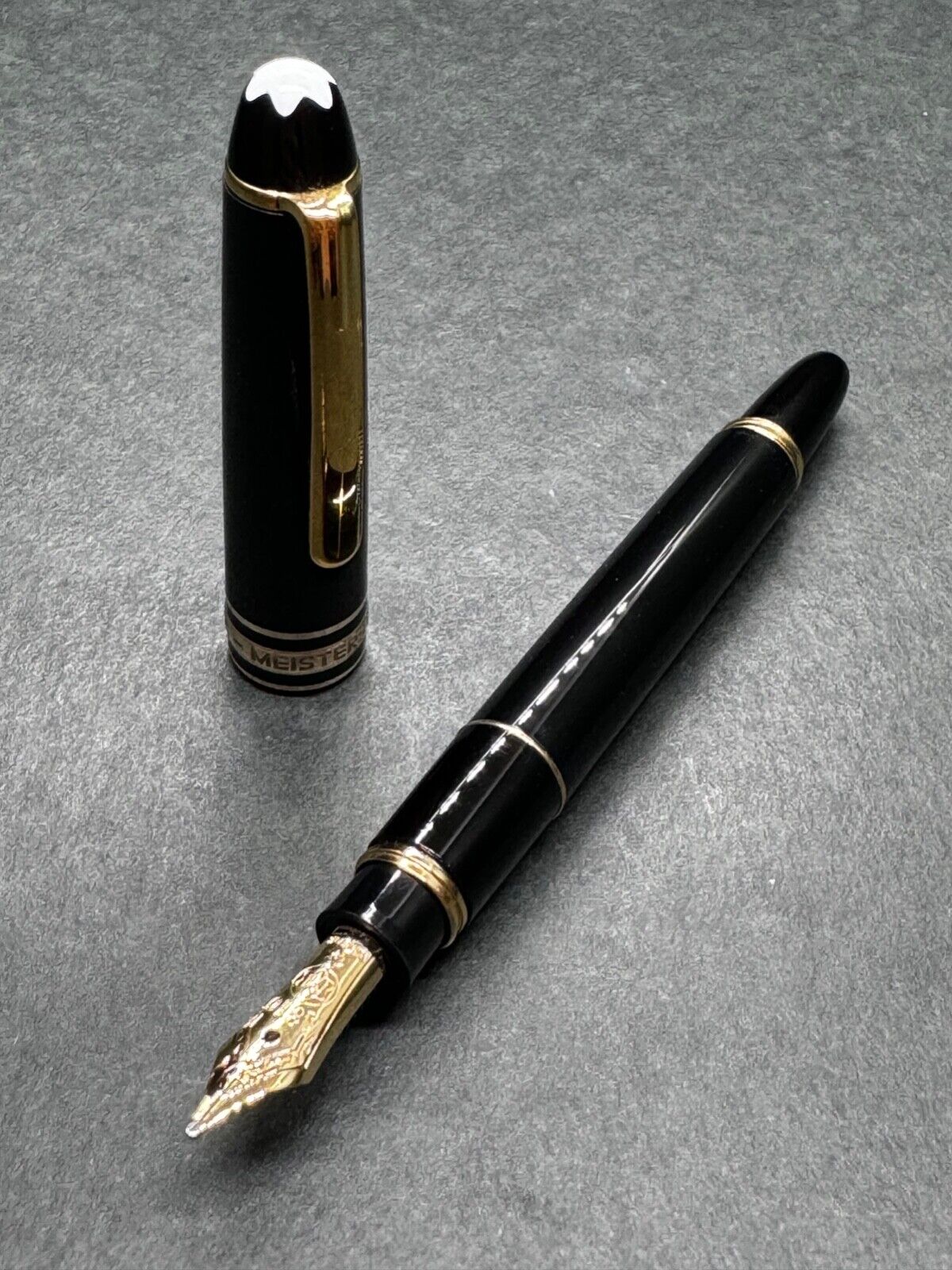 [Excellent+++] MONTBLANC MEISTERSTUCK 114 MOZART Black GT Fountain Pen 14K 585/F