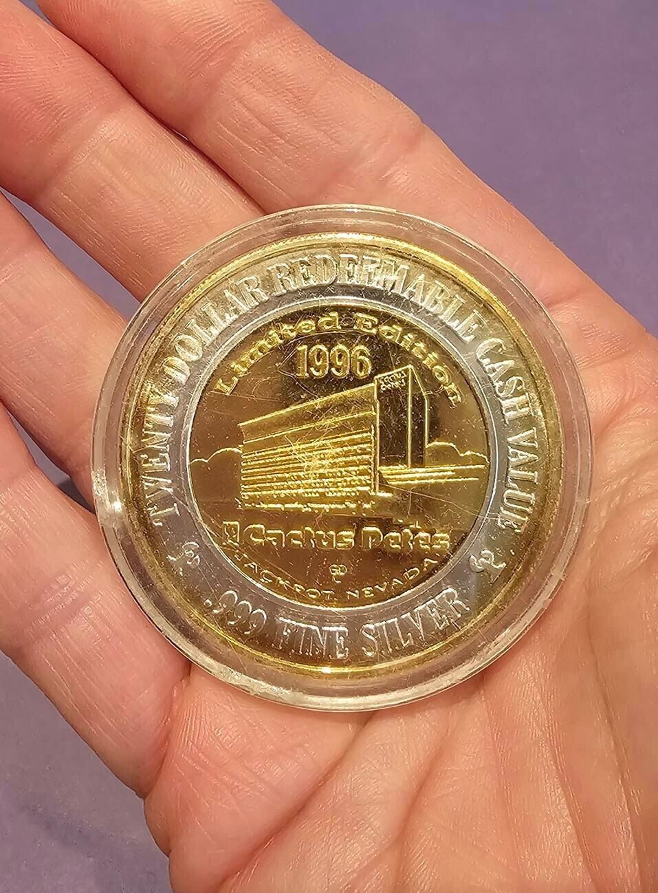 1996 Cactus Pete\'s Twenty Dollar Coin Celebrating 40 Years Of Fun $20 EUC