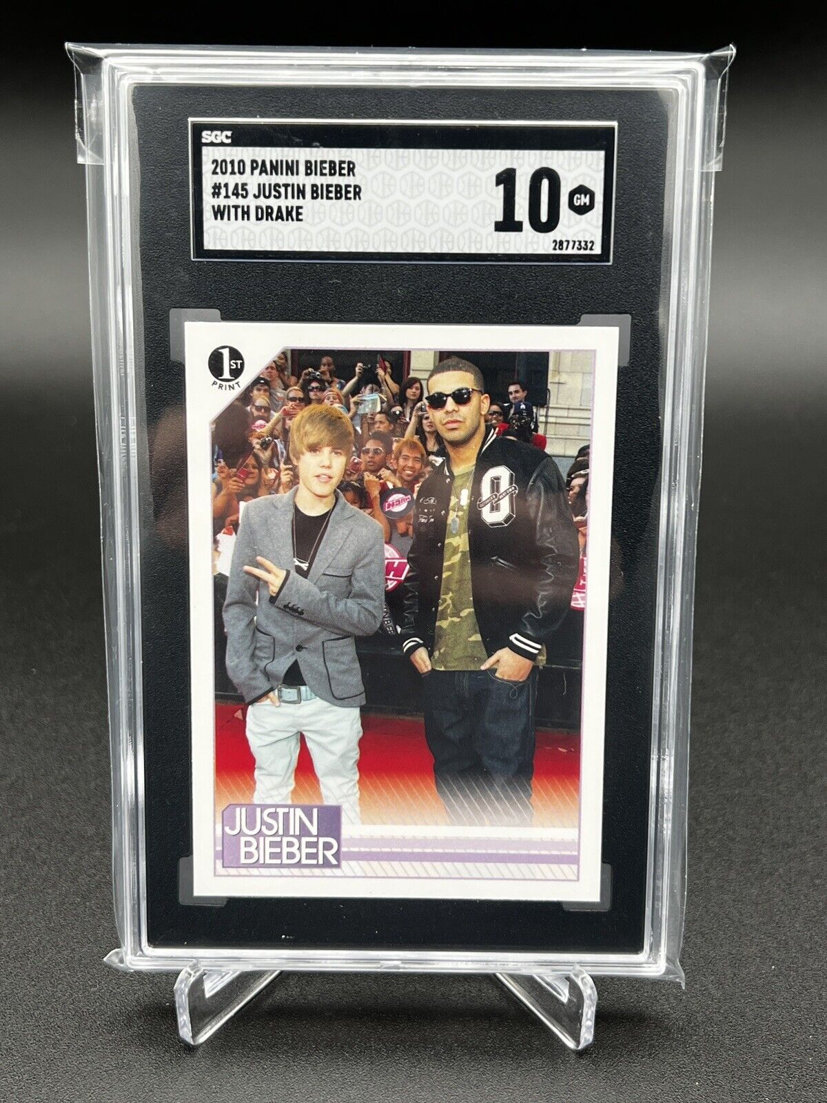 Drake Rookie card - 1st Print Justin Bieber 2010 Panini - SGC 10
