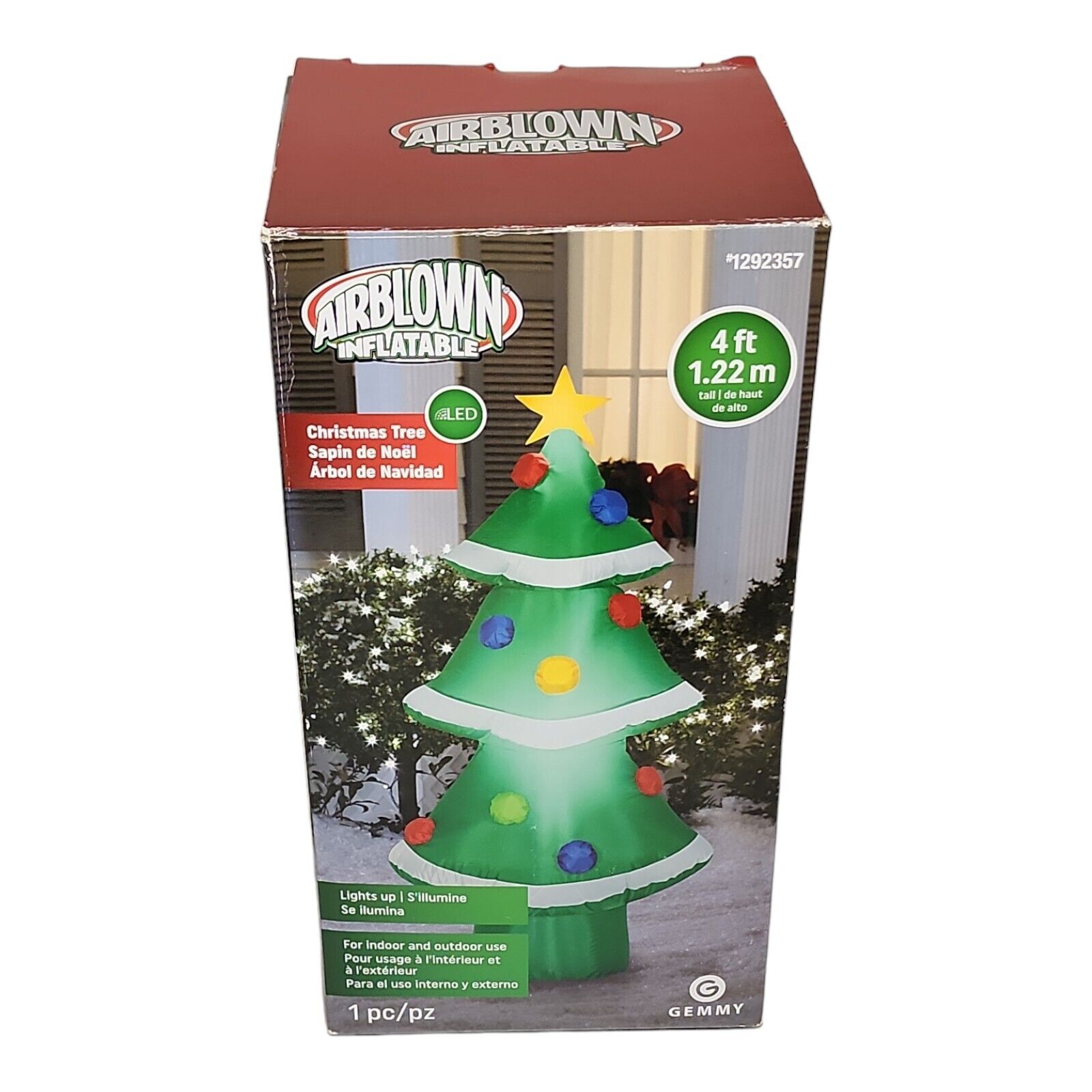 Gemmy Airblown 4Ft Christmas Tree Inflatable LED Light Indoor Outdoor 2019 Works