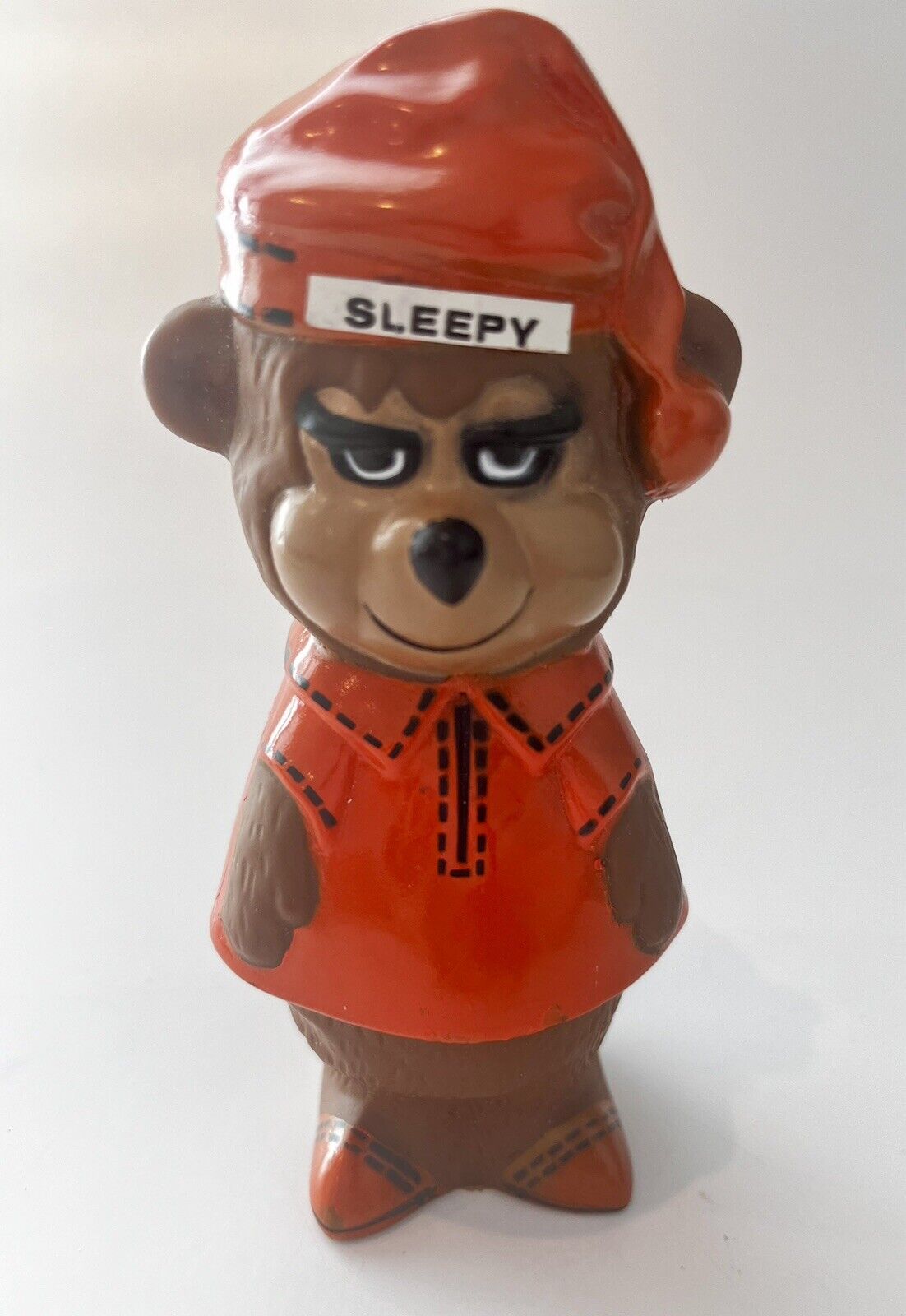 Sleepy Bear Travel Lodge Soft Vinyl Squeak Toy Figure Advertising 1978 Rare