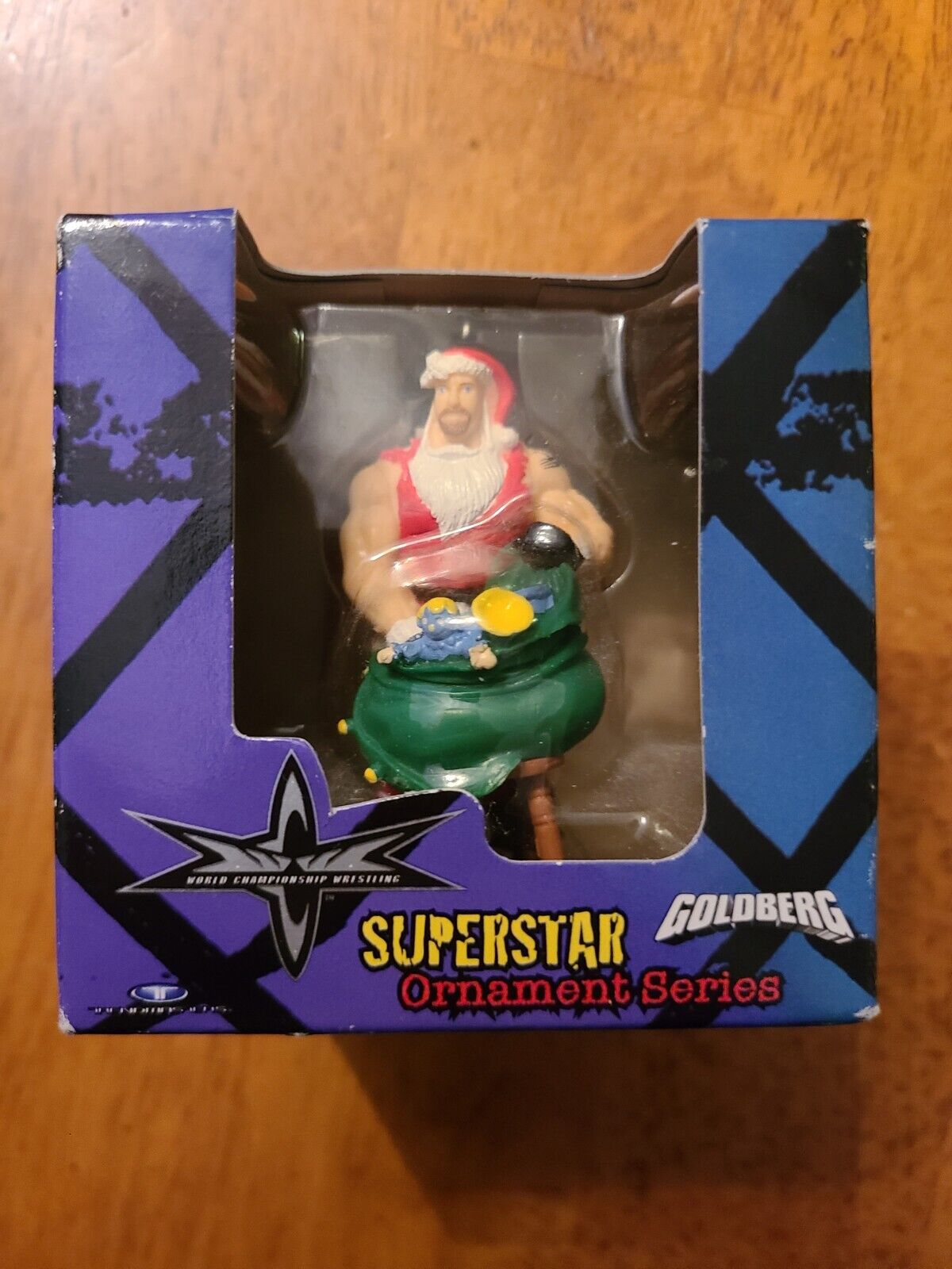 WCW Goldberg Christmas Ornament. 1999 NIB. Superstar Ornament .