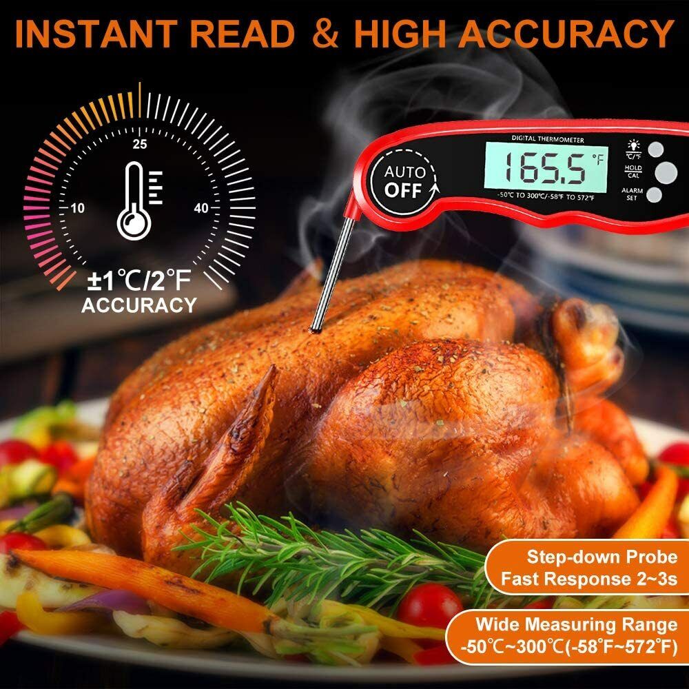 Waterproof Ultra Fast Digital Food Kitchen Thermometer for Outdoor Cooking BBQ