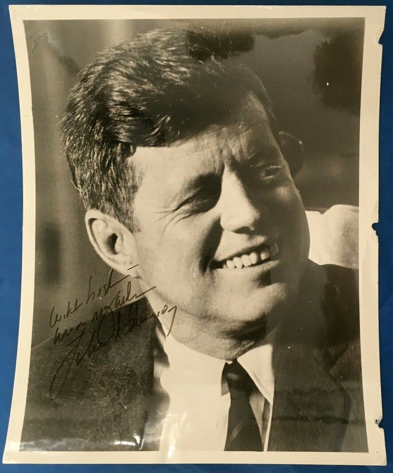 John F Kennedy Photo 8x10 JFK Warm Regards Religious News Service No COA Message