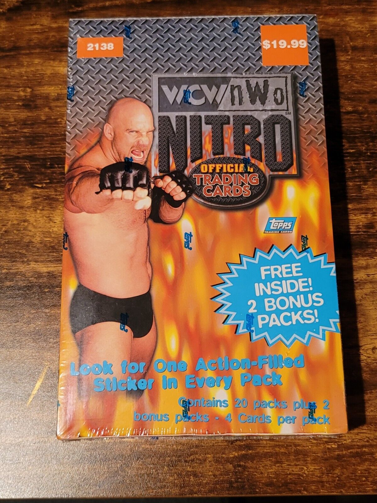1999 WCW nWo Topps Wrestling Cards 22 Pack Sealed Blaster Box, nWo 4 Life RARE