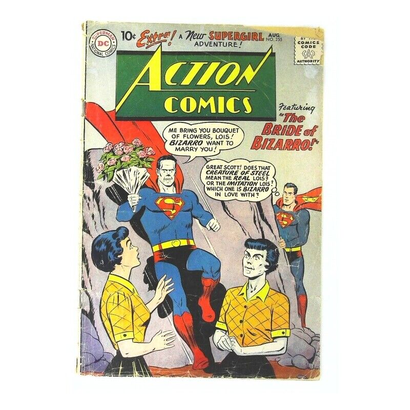 Action Comics (1938 series) #255 in Very Good minus condition. DC comics [t/