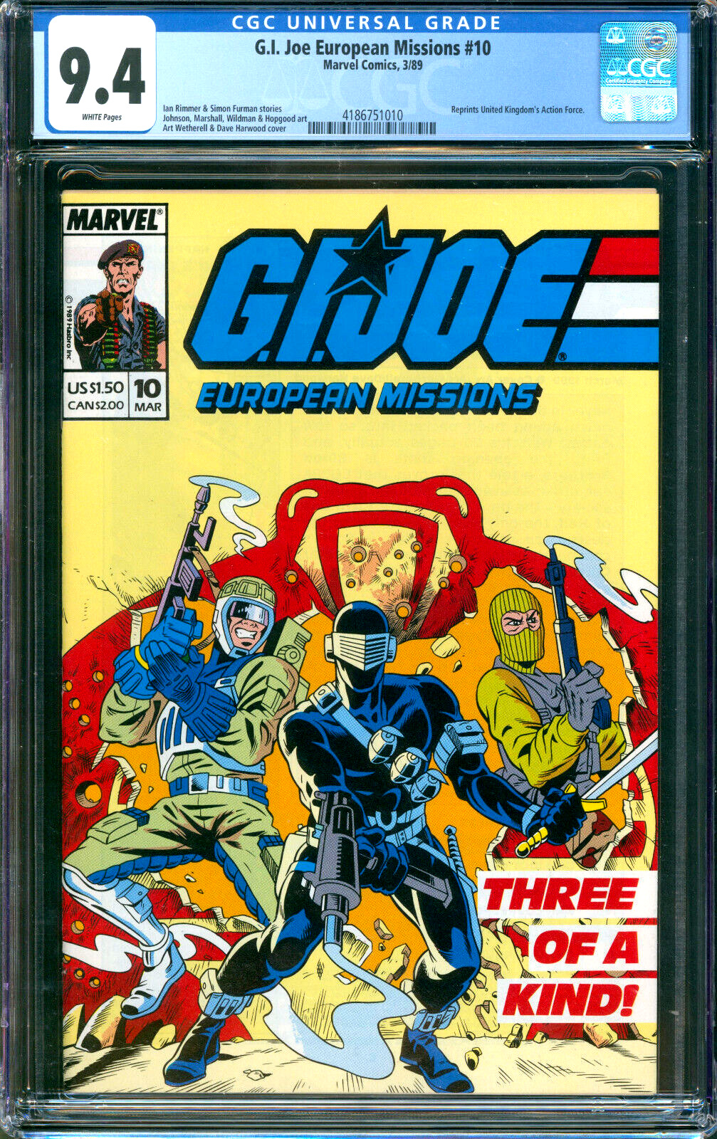 GI Joe European Missions #10 Marvel Comics 1989 CGC 9.4 Snake Eyes HTF