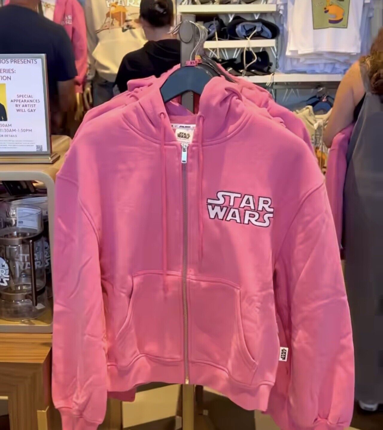 2024 Disney Star Wars Artist Series Will Gay Pink Zip Up Jacket Hoodie Adult M