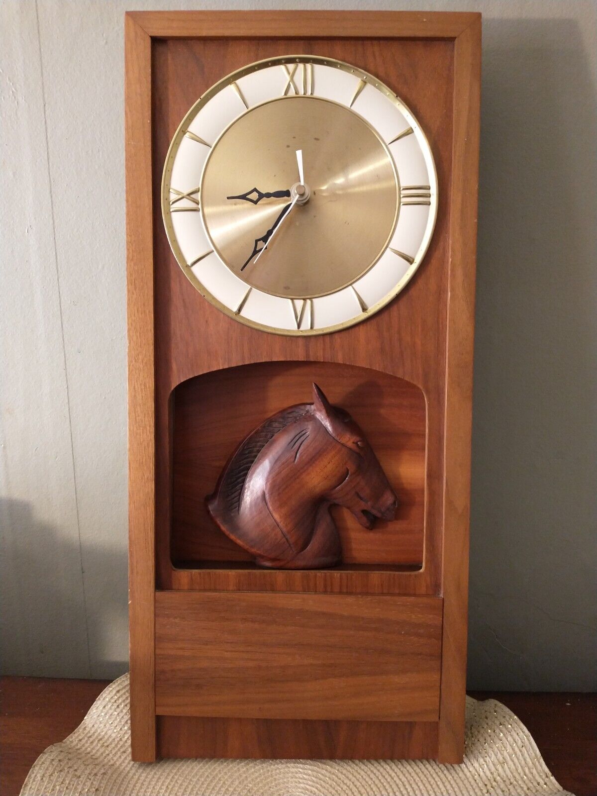 Vintage Wooden Horse Clock