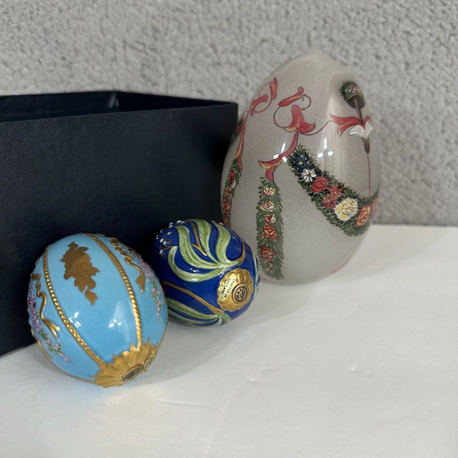Franklin Mint Faberge Imperial Jeweled Decorative Eggs Lot of 2