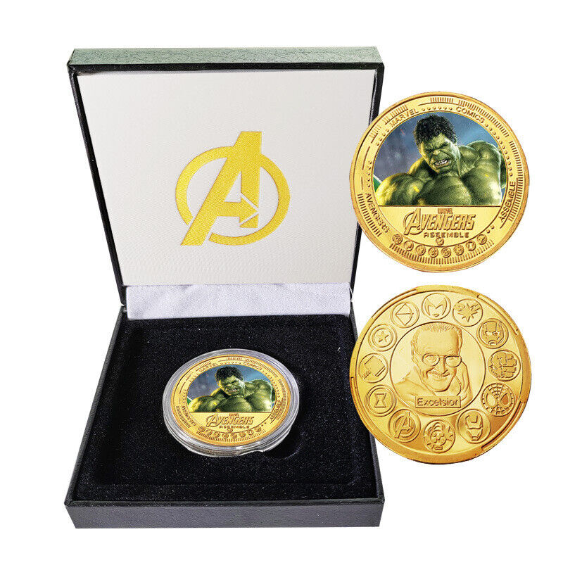 1PC Marvel's The Avengers The Hulk Commemorative Coins Collection Coin Gift Box
