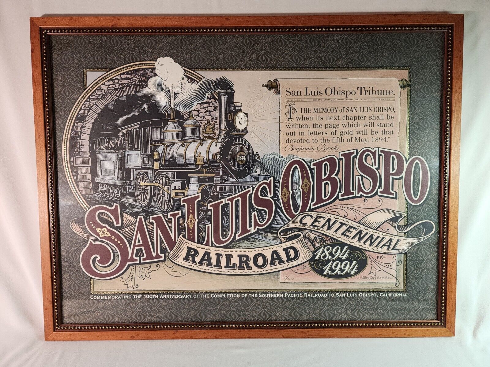 #173 of 2000 San Luis Obispo Railroad Centennial Lithograph - Signed By Artist